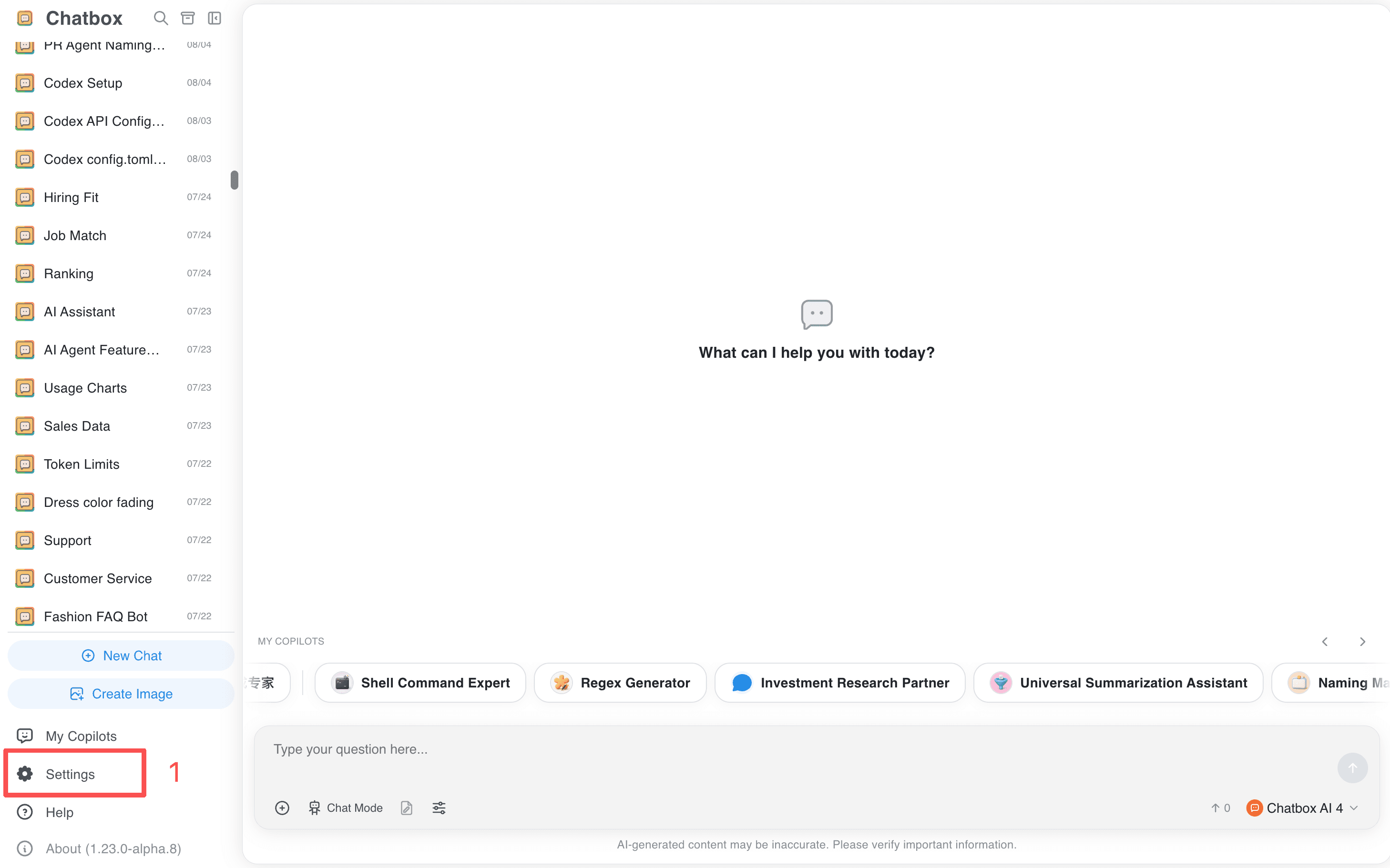 Open LongCat provider settings (Desktop)